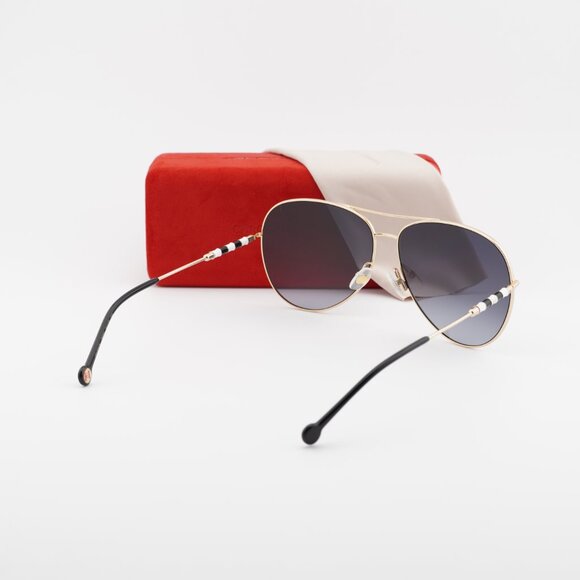 Carolina Herrera CH 0034/S 0J5G 9O Aviator Sunglasses - Gold/Grey main image 4